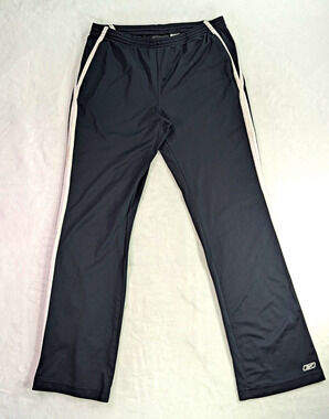 VTG 2000s Reebok RBK Womens Track Pants Small Black White Piping Y2K Athletic